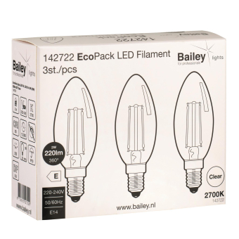 BAIL EcoPack 3pcs LED FIL C35 E14 142722 