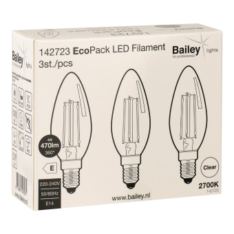 BAIL EcoPack 3pcs LED FIL C35 E14 142723 