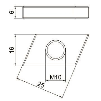 OBO ACMSN M10 ZL Gleitmutter 