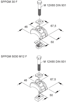 NIED Spannpratze              SPPGM 30 F 