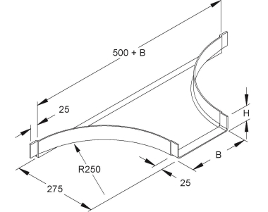 NIED GFK-Anbau T-Stück,      KKST 50.200 