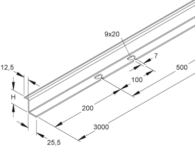 NIED GFK-Trennsteg, 50x3000mm     KPT 50 