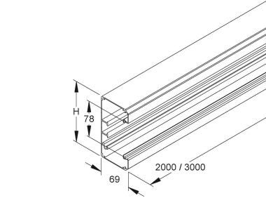 NIED Alu-Gerätekanal UT     GAU 110-78 N 