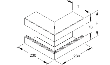 Niedax GK-Außeneck 90°  GKA 220-78T90 VW 