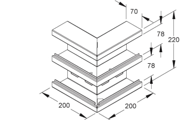 Niedax GK-Außeneck 90°  DKA 220-78T70 VW 