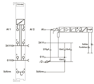 WAGO 753-466 2-Kanal-Analogeingang,4 