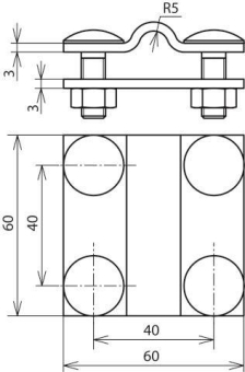 Dehn Kreuzstück   KS 8.10 FL30 FRSM8 V4A 