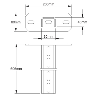 NIED Hängestiel U -Profil    HU 6040/600 