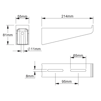 NIED GFK-Ausleger, 70x55x220 mm FPAM 200 