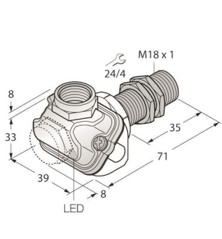 Turck Induktiver Sensor BI5-EM18WDTC-Y1X 