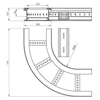  Flachbogen 90  halogenfrei grau 135x300 