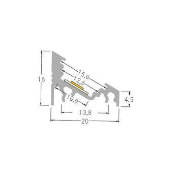 BRUM LED-Eckprofil 20x16mm,     53700070 