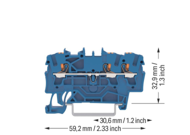 WAGO 2202-1304 3-Leiter-Durchgangsklemme 