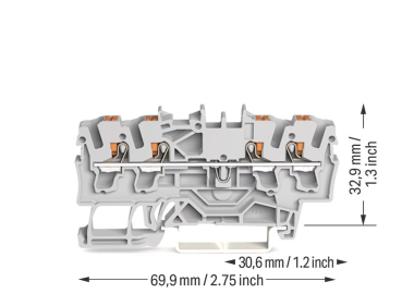 WAGO 2202-1401 4-Leiter-Durchgangsklemme 