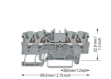 WAGO 2001-1401 4-Leiter-Durchgangsklemme 