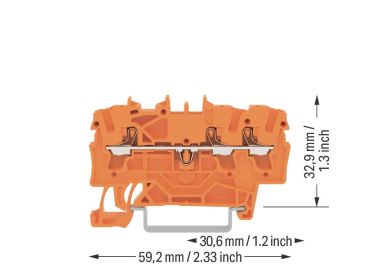 WAGO 2202-1302 3-Leiter-Durchgangsklemme 