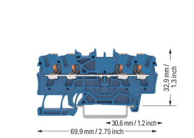 WAGO 2202-1404 4-Leiter-Durchgangsklemme 