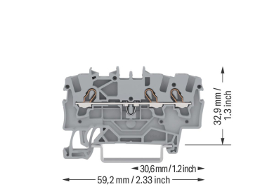 WAGO 2001-1301 3-Leiter-Durchgangsklemme 