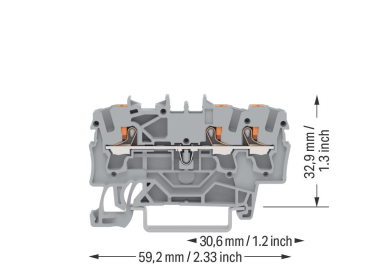 WAGO 2202-1301 3-Leiter-Durchgangsklemme 