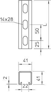 OBO MSL4141PP1000A2 Profilschiene 