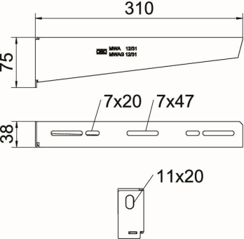 OBO MWA 12 31S A2 Wand-u.Stielausleger 