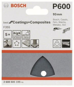 Bosch 5Schleifblatt F355 93mm 2608605199 