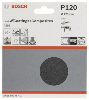 Bosch 10Schleifblatt Papier   2608606757 