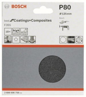 Bosch 10Schleifblatt Papier   2608606756 