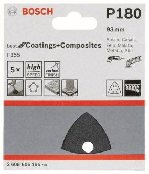 Bosch 5Schleifblatt F355 93mm 2608605195 