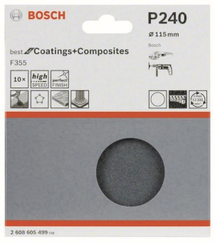 Bosch 10Schleifblatt Papier   2608605499 