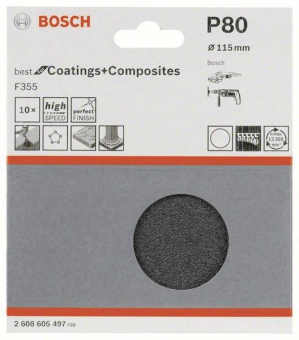 Bosch 10Schleifblatt Papier   2608605497 