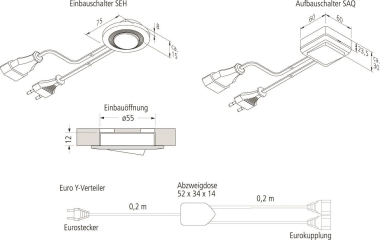 Hera Zubehör Einbau-Schalter 51500060102 