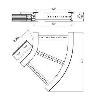  Flachbogen 45  halogenfrei grau 135x600 