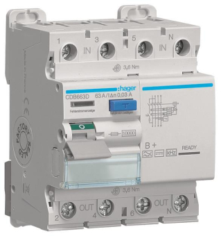 Hager Fi-Schalter 4polig 10kA    CDB663D 