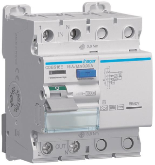 Hager Fi-Schalter 2polig 10kA    CDB516E 