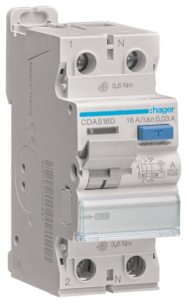 Hager Fi-Schalter 2polig 10kA    CDA516D 