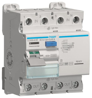 Hager Fi-Schalter 4polig 10kA    CDB640E 