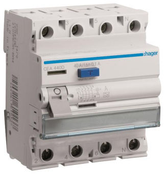 Hager Fi-Schalter 4polig 6kA 40A CEA440D 