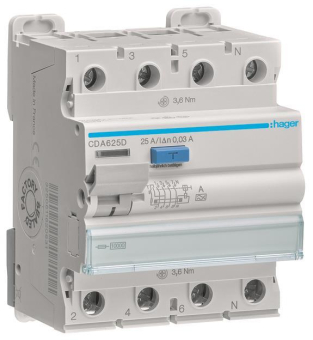 Hager Fi-Schalter 4polig 10kA    CDA625D 