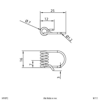 EVN Haltefeder kurz für PCSerie    HFKPC 