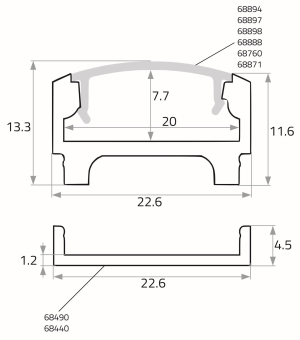 Rutec Alu Profil Profi Flach       68408 