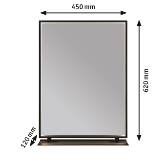 PAULM Spiegel Miro IP44 11W sw     71093 