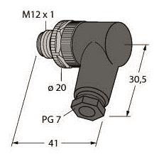 Turck M12 x 1 Rundsteckver-     BS8241-0 