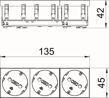 OBO STD-D3 ROR3 Steckdose 33° 3f 