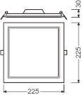 LEDV DL SLIM SQ210 18W/3000K WT IP20 