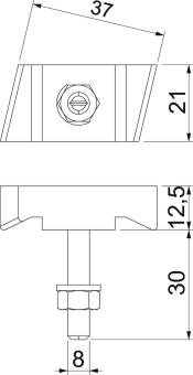 OBO MS50HB M8x30 ZL Hakenkopfschraube f. 