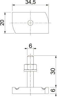 OBO MS41HB M6x30 ZL Hammerkopfschraube f 