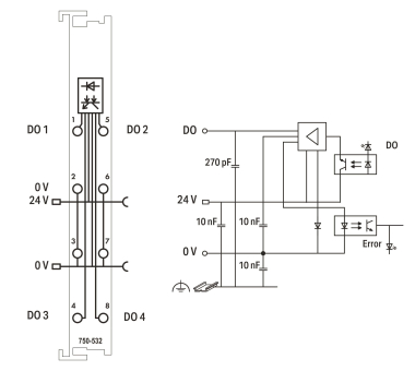 WAGO 750-532 4-Kanal-Digitalausgang,DC 