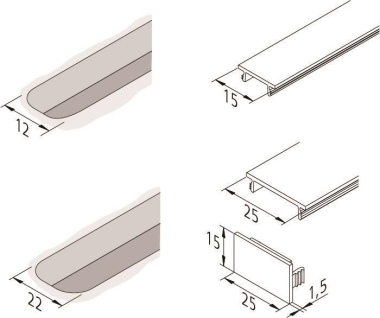 Hera LED Abdeckprofil 15mm   20301280610 