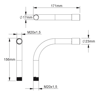 Fintech Gewinderohrbogen 90°  IEGB 20 AL 